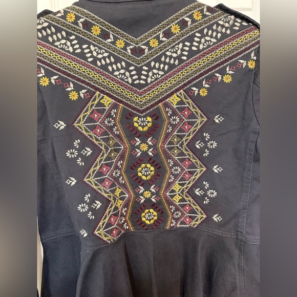 Knox Rose Embroidered Utility Jacket Gray Button Down - Picture 3 of 8